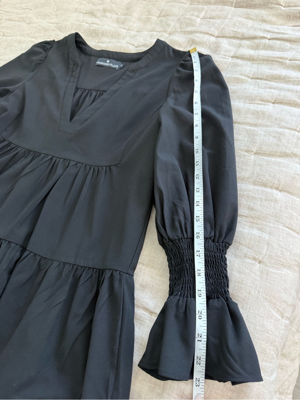 Pomander Place Black Crepe Kenzo Dress Size Medium - Picture 7 of 12